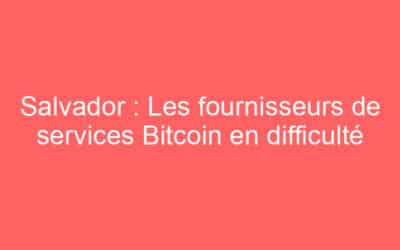 Salvador : Les fournisseurs de services Bitcoin en difficulté
