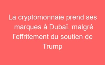La cryptomonnaie prend ses marques à Dubaï, malgré l’effritement du soutien de Trump