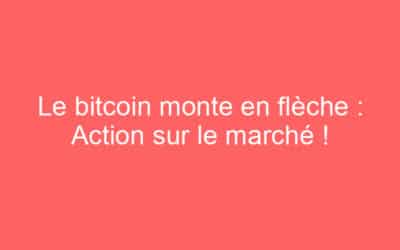Le bitcoin monte en flèche : Action sur le marché !
