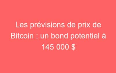 Les prévisions de prix de Bitcoin : un bond potentiel à 145 000 $