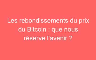 Les rebondissements du prix du Bitcoin : que nous réserve l’avenir ?