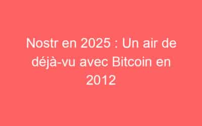 Nostr en 2025 : Un air de déjà-vu avec Bitcoin en 2012