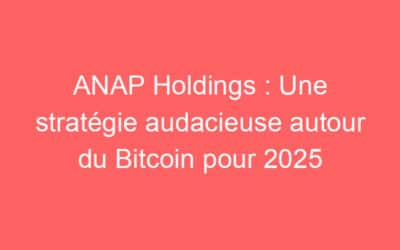 ANAP Holdings : Une stratégie audacieuse autour du Bitcoin pour 2025