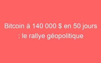 Bitcoin à 140 000 $ en 50 jours : le rallye géopolitique
