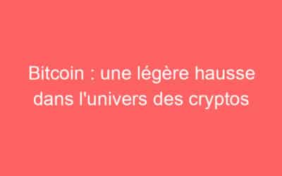 Bitcoin : une légère hausse dans l’univers des cryptos