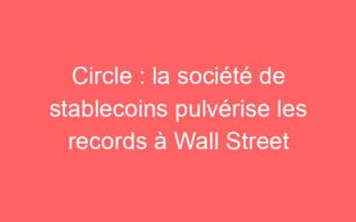 Circle : la société de stablecoins pulvérise les records à Wall Street