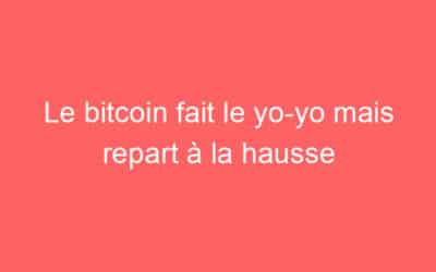 Le bitcoin fait le yo-yo mais repart à la hausse