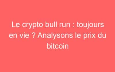Le crypto bull run : toujours en vie ? Analysons le prix du bitcoin